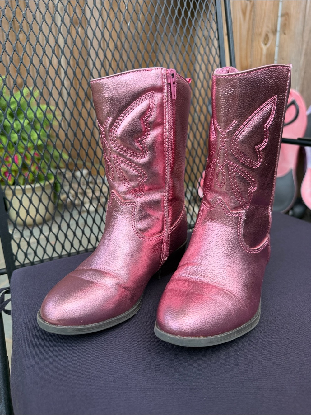 Old Navy Metallic Pink Kids' Western-Style Boots Little Kid size 1